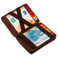 HUNTERSON Geldbeutel Magic Coin Wallet RFID Pull-Tab brown