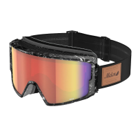Melon Goggle Akira Red Chrome Black Leather Patch Marble...